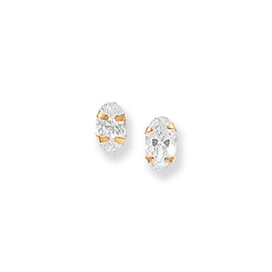 9ct Yellow Gold CZ Stud Earrings