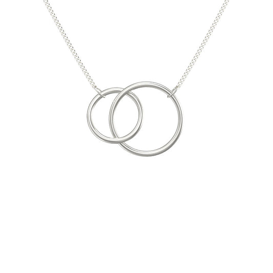 Silver two ring circle necklet