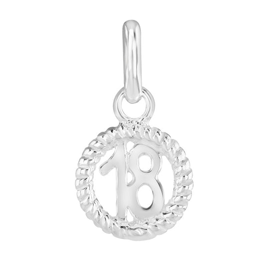 Silver 18th Birthday Circle Pendant With Silver Chain