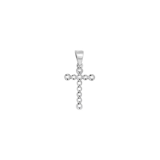 Silver beaded cross pendant