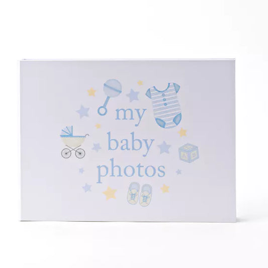 Hello Baby Photo Album 'My Baby Photos' 7" x 5" Blue