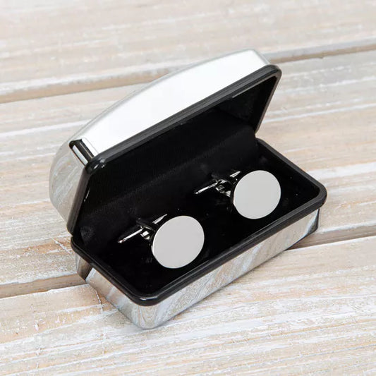 Silver plated Oval Cufflinks