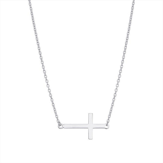 Silver plain cross necklet