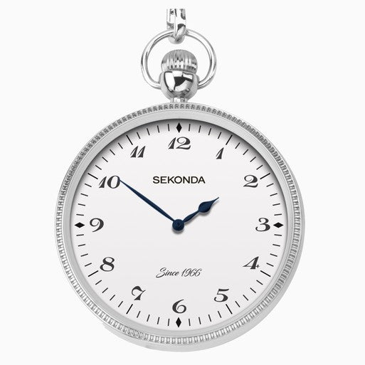 Mens silver pocket on sale watch and chain